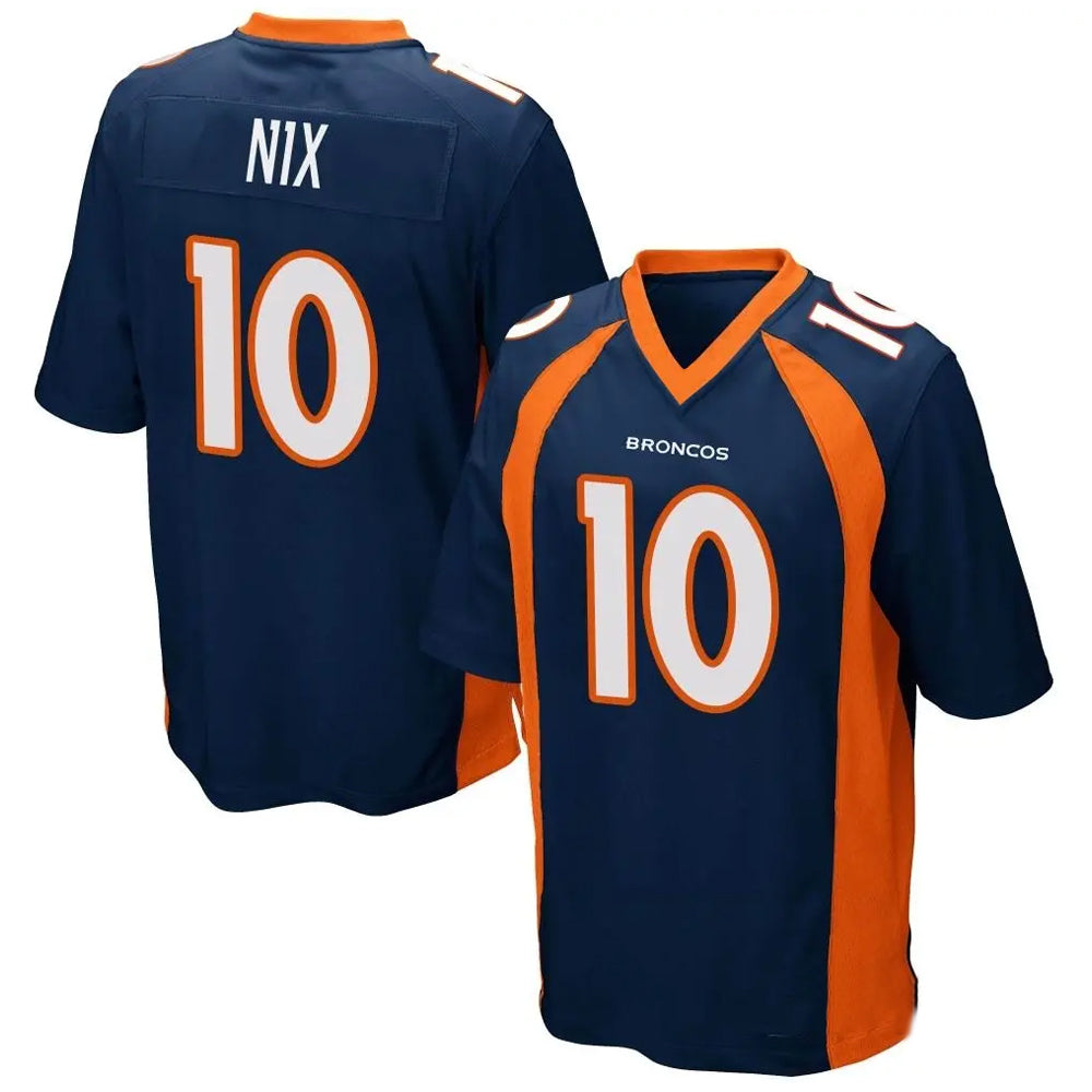 Kooe D.Broncos #10 Bo Nix Player Navy Game Stitched Jerseys