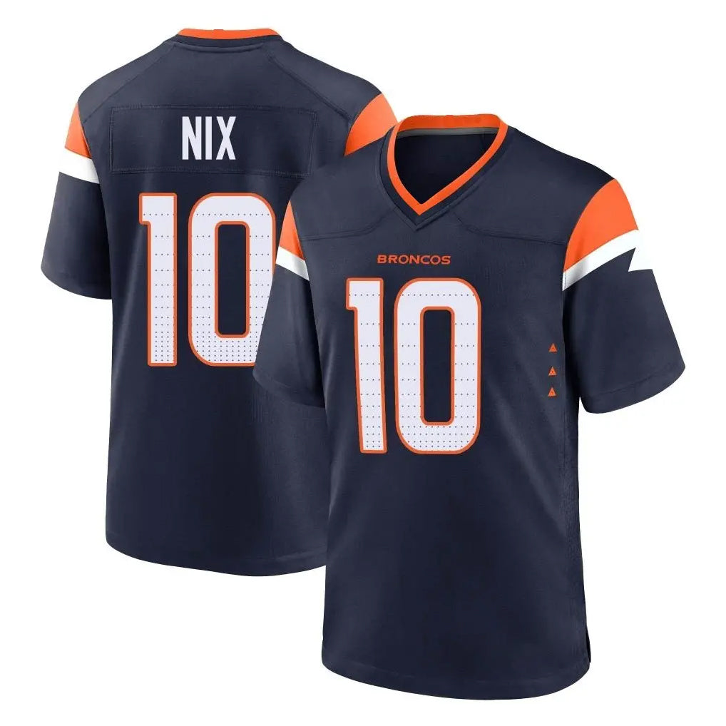 Kooe D.Broncos #10 Bo Nix Player Navy Home Game Stitched Jerseys
