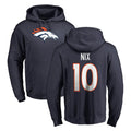 Kooe D.Broncos #10 Bo Nix Player Navy Pullover Hoodie Limited Stitched Jerseys