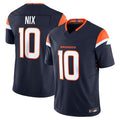 Kooe D.Broncos #10 Bo Nix Player Navy Vapor F.U.S.E. Limited Stitched Jerseys