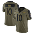 Kooe D.Broncos #10 Bo Nix Player Olive Salute To Service Limited Game Stitched Jerseys