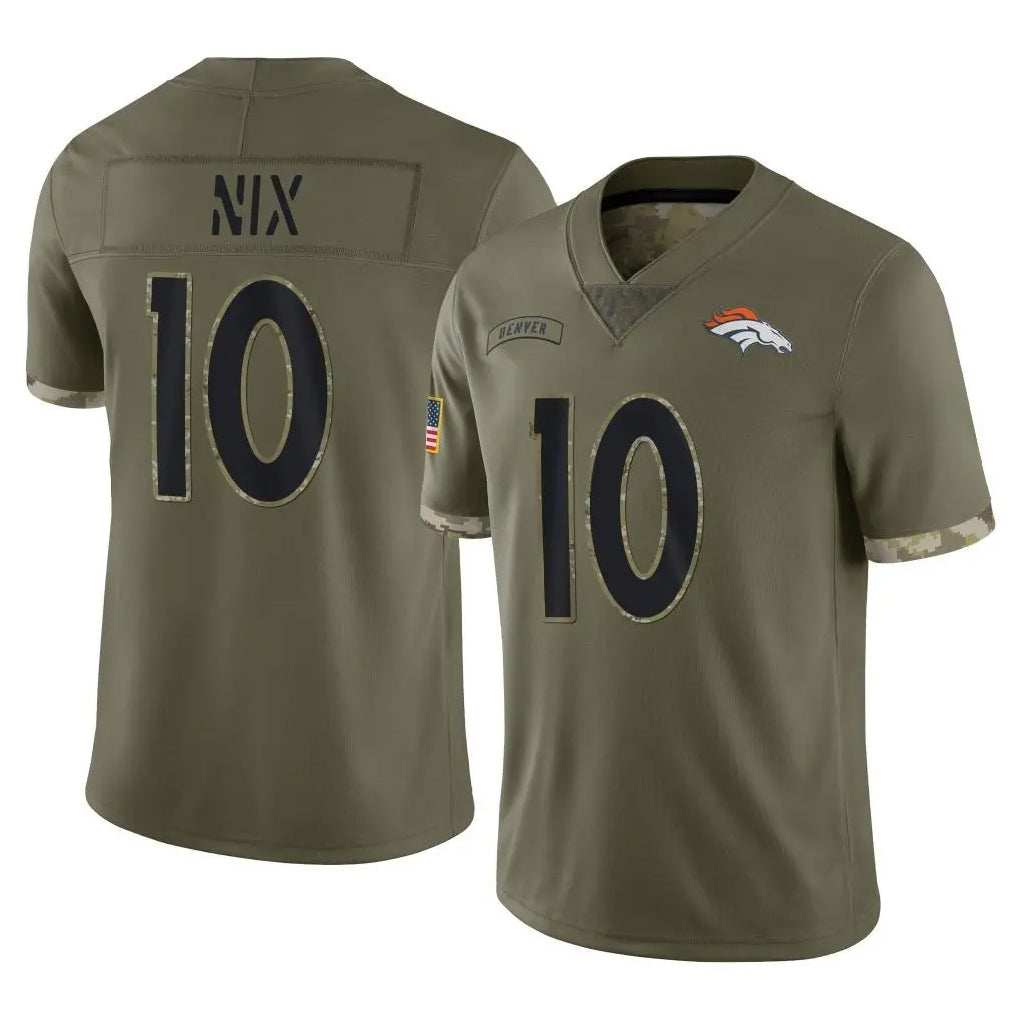 Kooe D.Broncos #10 Bo Nix Player Olive Salute To Service Limited Stitched Jerseys