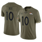 Kooe D.Broncos #10 Bo Nix Player Olive Salute To Service Limited Stitched Jerseys