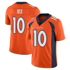 Kooe D.Broncos #10 Bo Nix Player Orange Color Vapor Untouchable Limited Game Stitched Jerseys