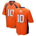 Kooe D.Broncos #10 Bo Nix Player Orange Game Stitched Jerseys