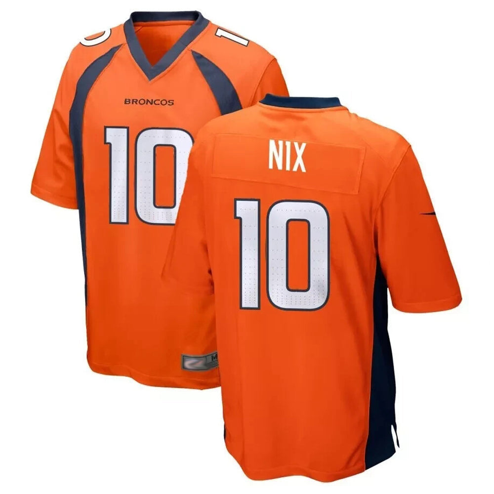 Kooe D.Broncos #10 Bo Nix Player Orange Game Stitched Jerseys