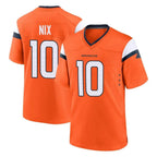 Kooe D.Broncos #10 Bo Nix Player Orange Home Game Stitched Jerseys