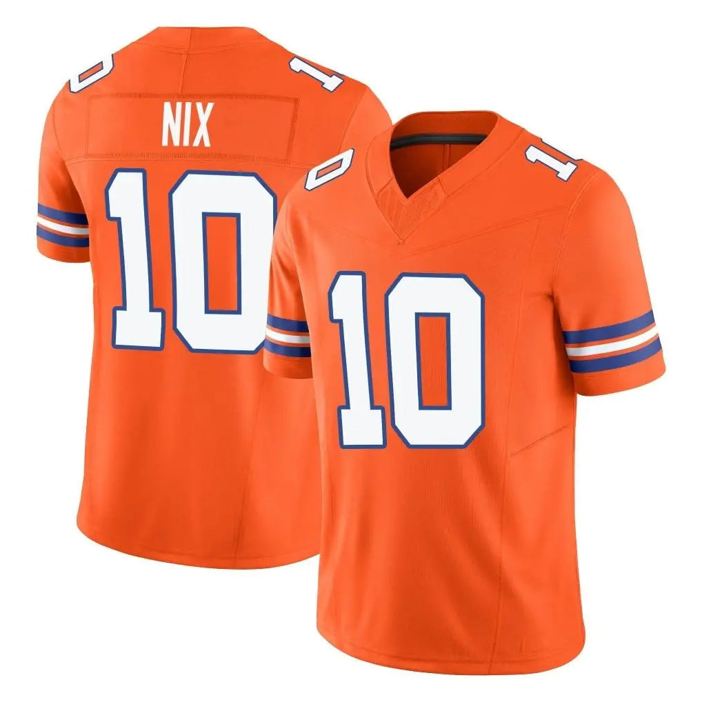 Kooe D.Broncos #10 Bo Nix Player Orange Limited Alternate Vapor F.U.S.E. Throwback Game Stitched Jerseys