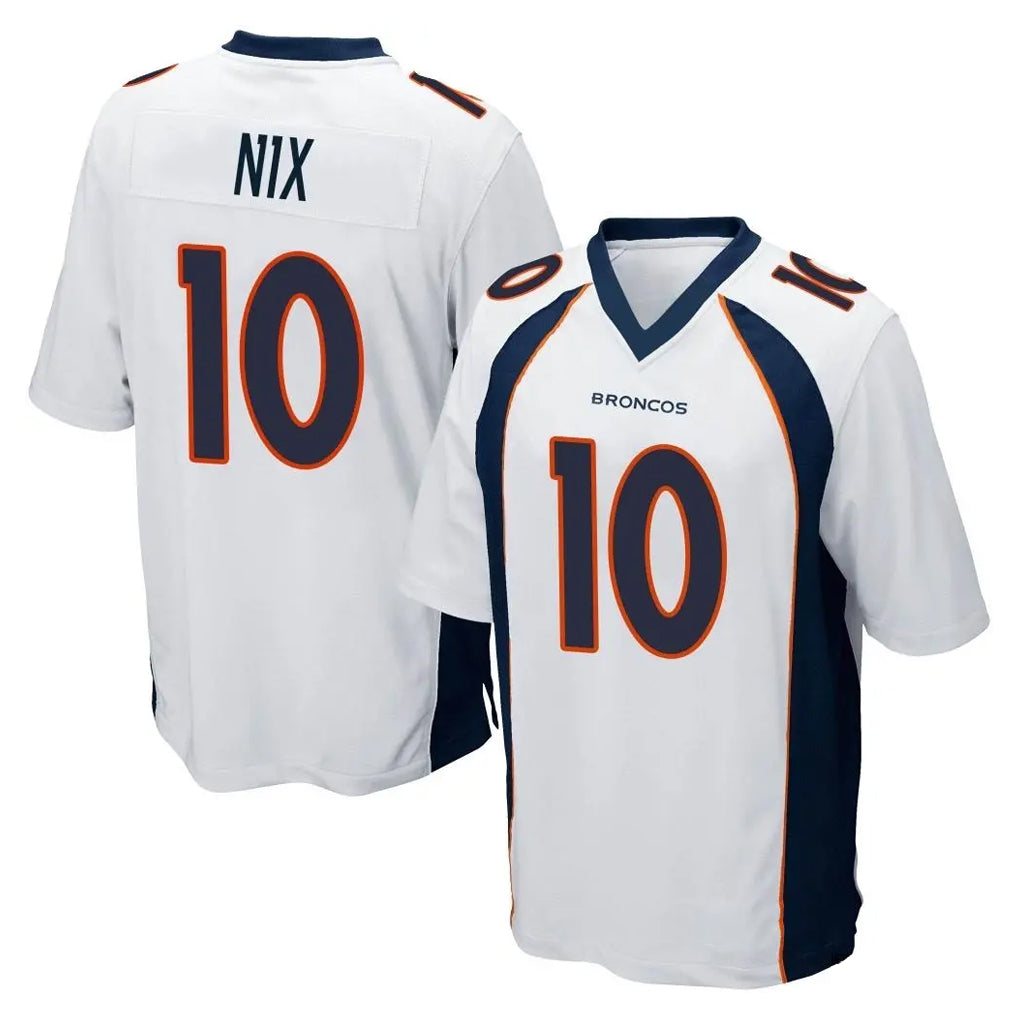 Kooe D.Broncos #10 Bo Nix Player White Game Stitched Jerseys