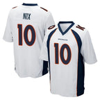 Kooe D.Broncos #10 Bo Nix Player White Game Stitched Jerseys