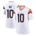 Kooe D.Broncos #10 Bo Nix Player White Home Game Stitched Jerseys