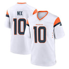 Kooe D.Broncos #10 Bo Nix Player White Home Game Stitched Jerseys