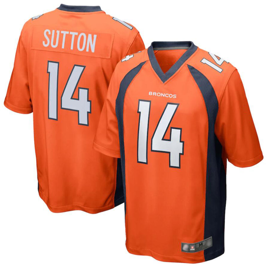 Kooe D.Broncos #14 Courtland Sutton Orange Replica Game Stitched Jerseys