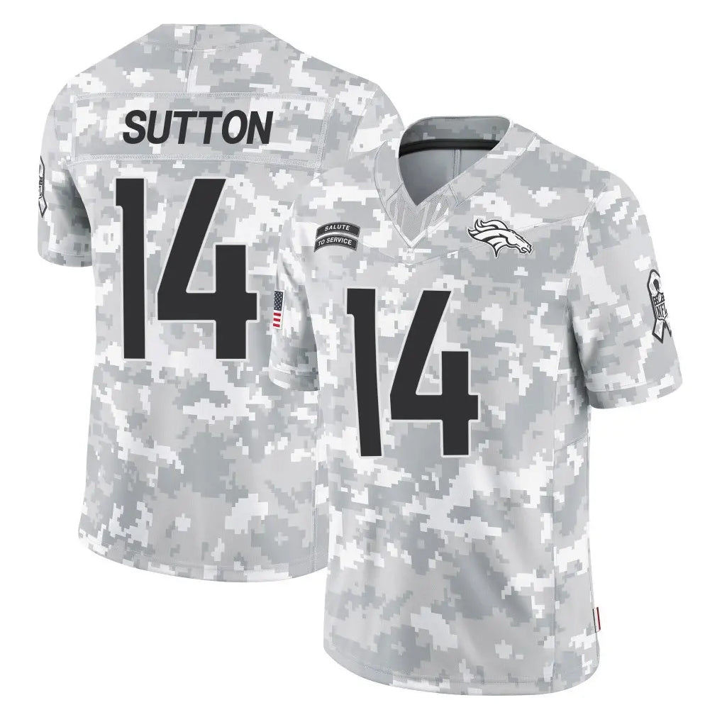 Kooe D.Broncos #14 Courtland Sutton Player Arctic Camo Salute To Service Limited Stitched Jerseys