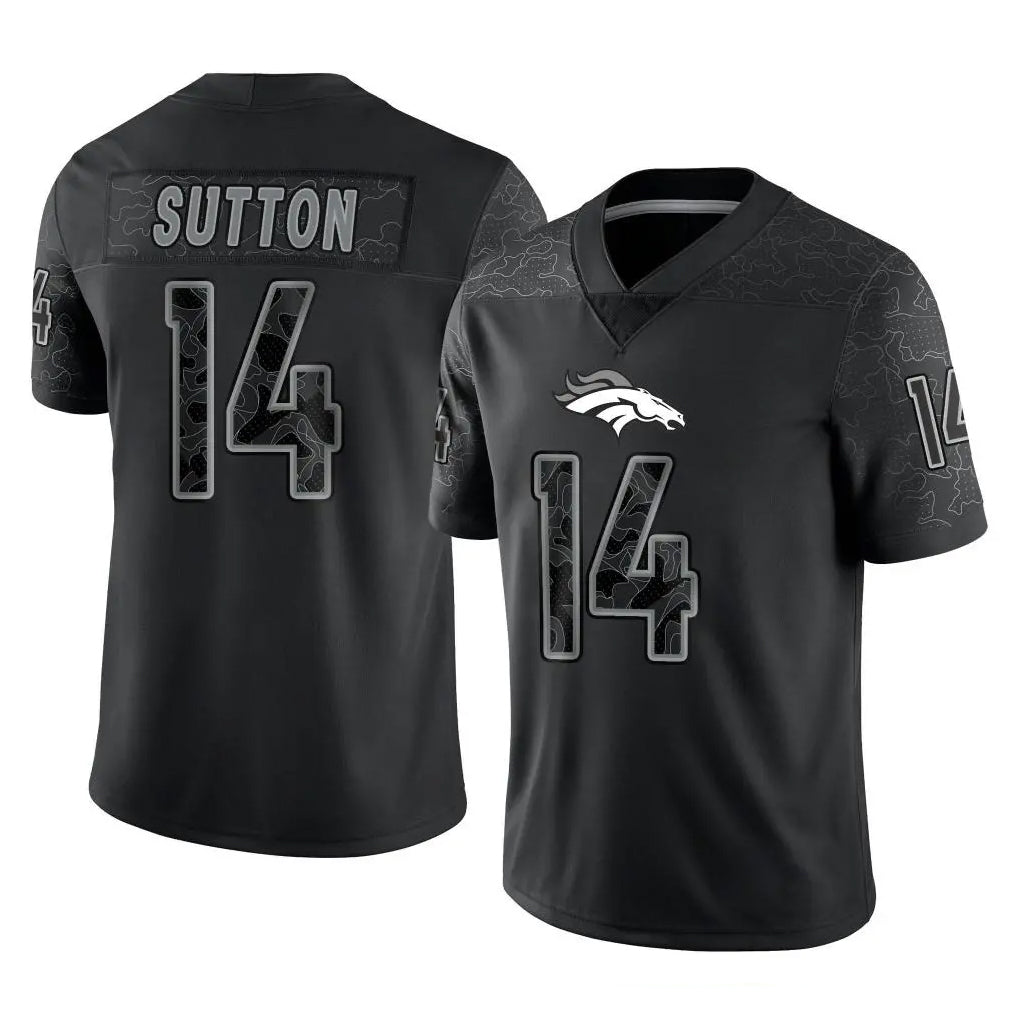 Kooe D.Broncos #14 Courtland Sutton Player Black Reflective Limited Stitched Jerseys