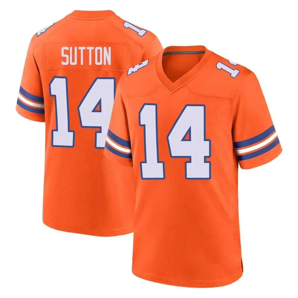 Kooe D.Broncos #14 Courtland Sutton Player Orange Alternate Collection Throwback Game Stitched Jerseys