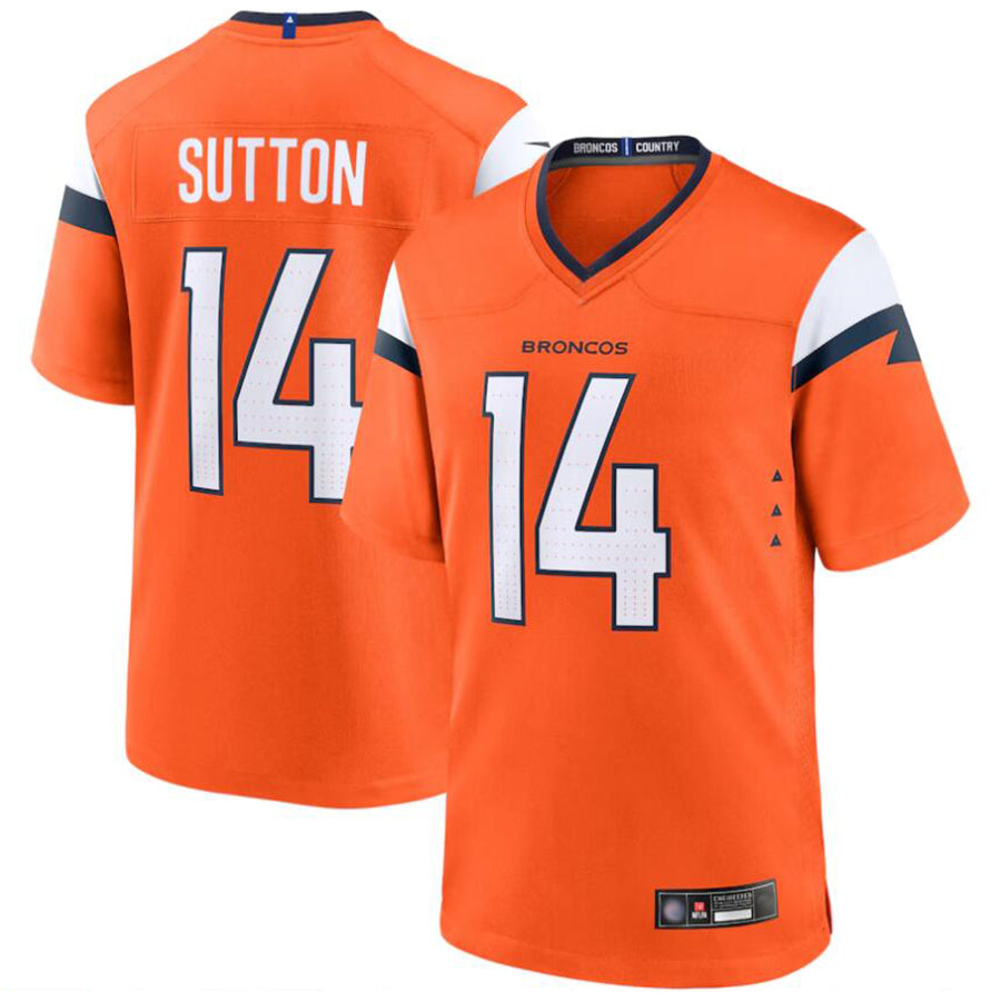 Kooe D.Broncos #14 Courtland Sutton Player Orange Home Replica Game Stitched Jerseys