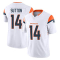 Kooe D.Broncos #14 Courtland Sutton Player White Limited Vapor F.U.S.E. Home Game Stitched Jerseys
