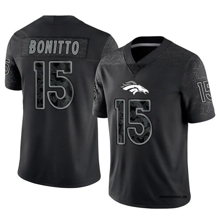 Kooe D.Broncos #15 Nik Bonitto Player Black RFLCTV Limited Stitched Jerseys