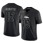 Kooe D.Broncos #15 Nik Bonitto Player Black RFLCTV Limited Stitched Jerseys