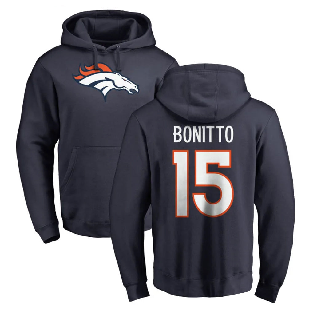 Kooe D.Broncos #15 Nik Bonitto Player Navy Pullover Hoodie Limited Stitched Jerseys