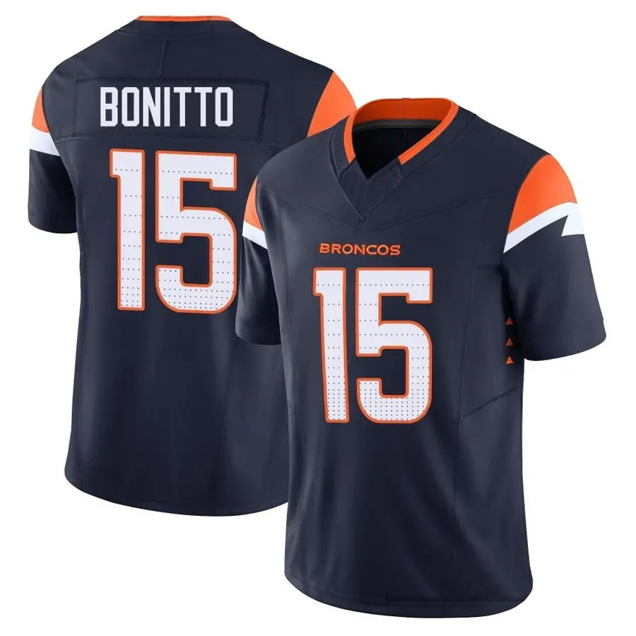 Kooe D.Broncos #15 Nik Bonitto Player Navy Vapor F.U.S.E. Limited Stitched Jerseys