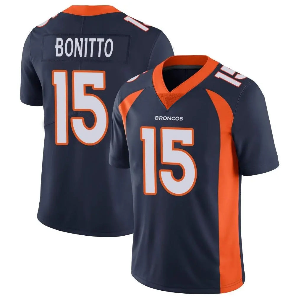 Kooe D.Broncos #15 Nik Bonitto Player Navy Vapor Untouchable Limited Game Stitched Jerseys
