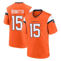 Kooe D.Broncos #15 Nik Bonitto Player Orange Alternate Collection Throwback Game Stitched Jerseys
