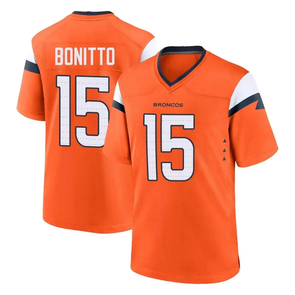 Kooe D.Broncos #15 Nik Bonitto Player Orange Alternate Collection Throwback Game Stitched Jerseys