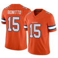 Kooe D.Broncos #15 Nik Bonitto Player Orange Vapor F.U.S.E. Limited Stitched Jerseys