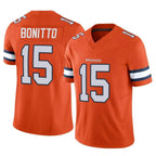 Kooe D.Broncos #15 Nik Bonitto Player Orange Vapor F.U.S.E. Limited Stitched Jerseys
