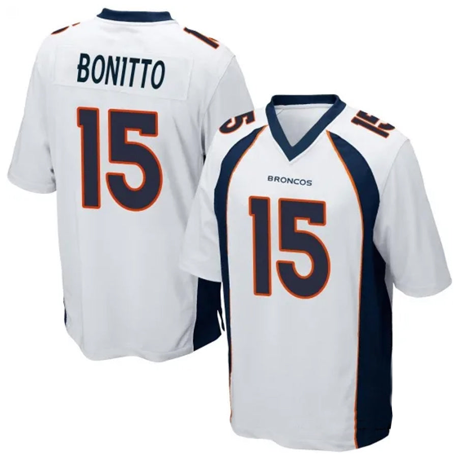 Kooe D.Broncos #15 Nik Bonitto Player White Game Stitched Jerseys