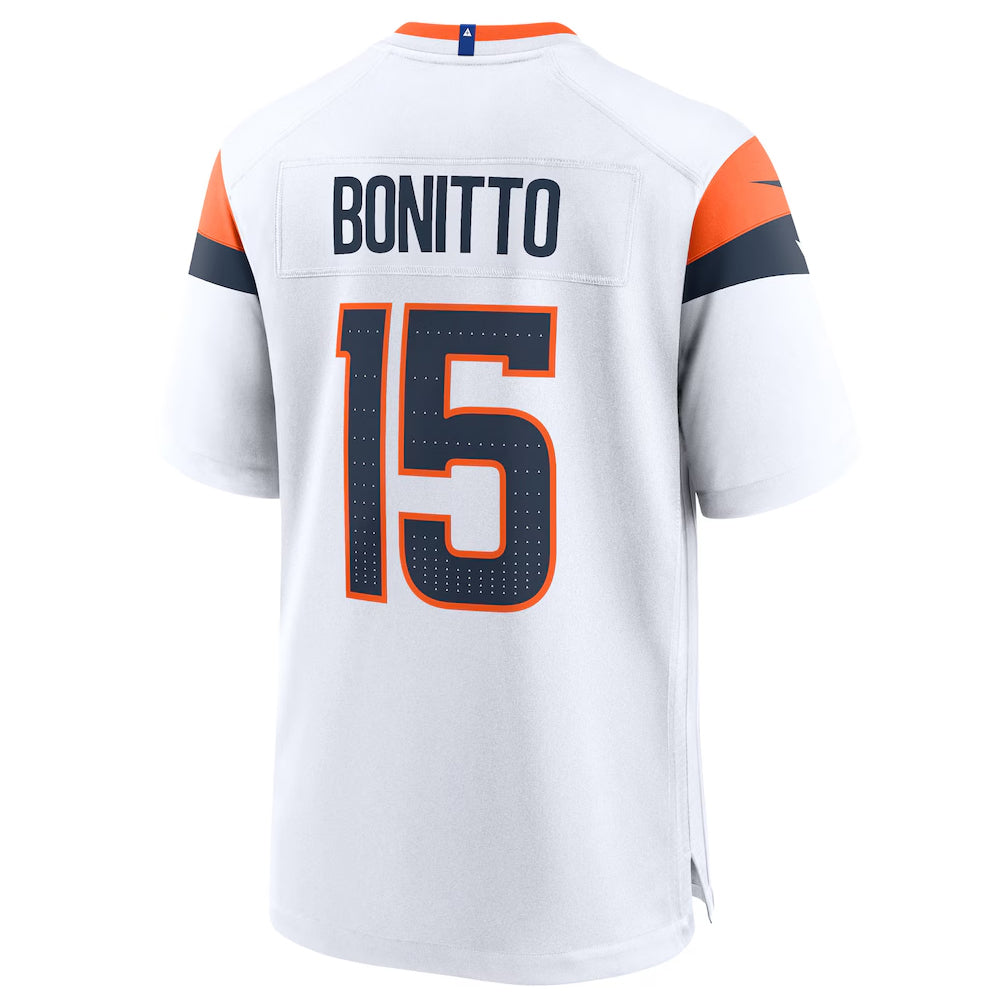 Kooe D.Broncos #15 Nik Bonitto Player White Home Game Stitched Jerseys