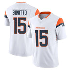 Kooe D.Broncos #15 Nik Bonitto Player White Limited Vapor F.U.S.E. Home Game Stitched Jerseys