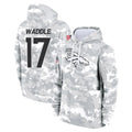 Kooe D.Broncos #17 Jaylen Waddle Player Arctic Camo Salute to Service Hoodies Limited Game Stitched Jerseys