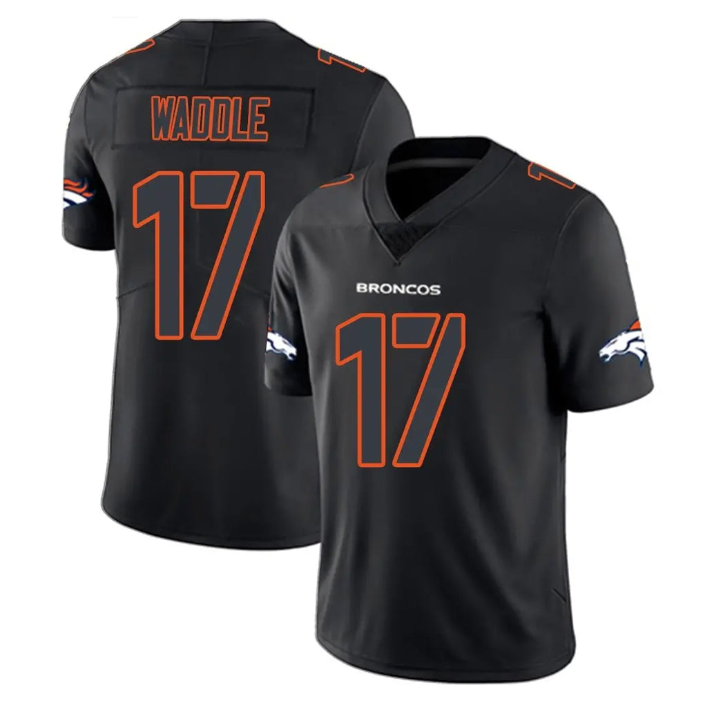 Kooe D.Broncos #17 Jaylen Waddle Player Black Impact Limited Game Stitched Jerseys