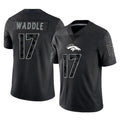 Kooe D.Broncos #17 Jaylen Waddle Player Black Reflective Limited Stitched Jerseys