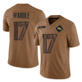 Kooe D.Broncos #17 Jaylen Waddle Player Brown Salute To Service Limited Stitched Jerseys