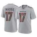 Kooe D.Broncos #17 Jaylen Waddle Player Gray Atmosphere Fashion Limited Game Stitched Jerseys