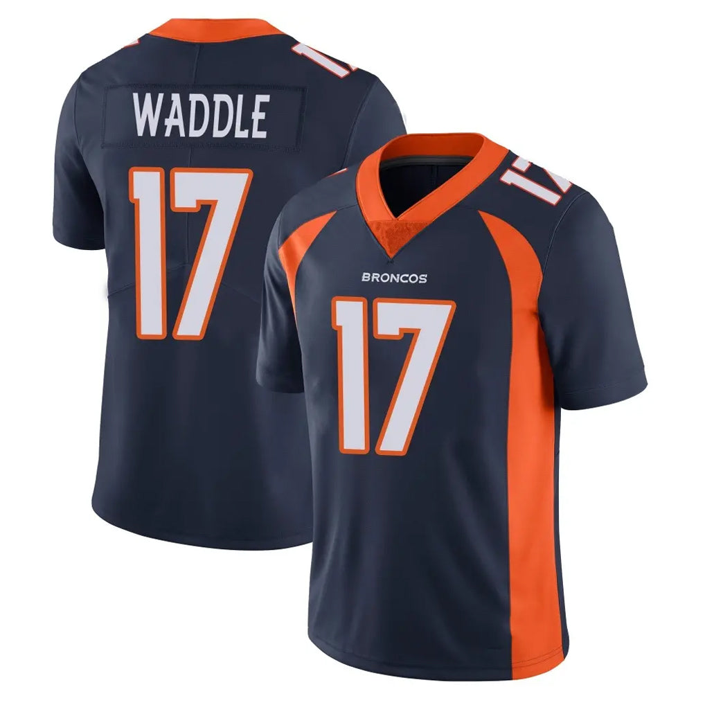 Kooe D.Broncos #17 Jaylen Waddle Player Navy Vapor Untouchable Limited Game Stitched Jerseys