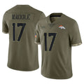 Kooe D.Broncos #17 Jaylen Waddle Player Olive Salute To Service Limited Stitched Jerseys
