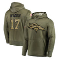Kooe D.Broncos #17 Jaylen Waddle Player Olive Salute to Service Pullover Hoodies Home Game Stitched Jerseys