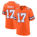 Kooe D.Broncos #17 Jaylen Waddle Player Orange Alternate Collection Throwback Game Stitched Jerseys