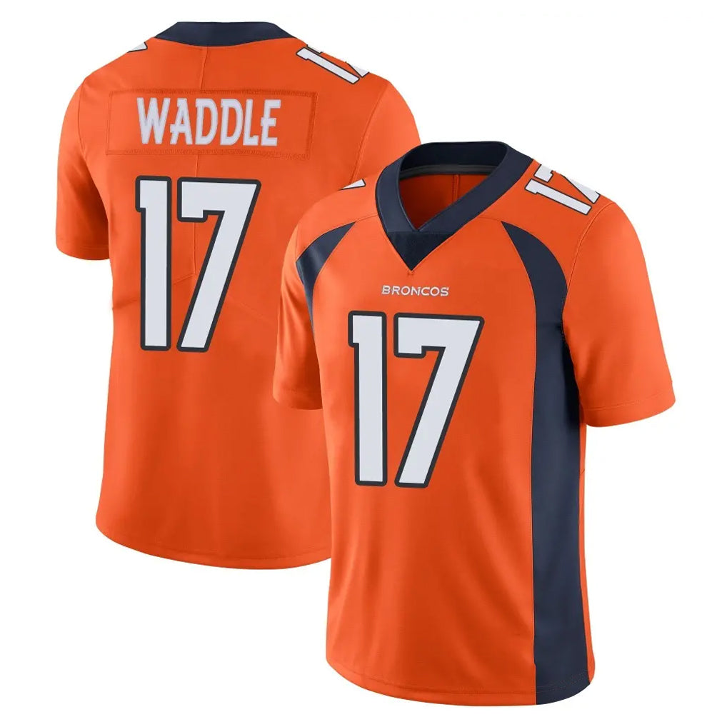 Kooe D.Broncos #17 Jaylen Waddle Player Orange Color Vapor Untouchable Limited Game Stitched Jerseys