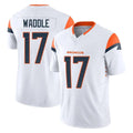 Kooe D.Broncos #17 Jaylen Waddle Player White Limited Vapor F.U.S.E. Home Game Stitched Jerseys