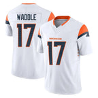 Kooe D.Broncos #17 Jaylen Waddle Player White Limited Vapor F.U.S.E. Home Game Stitched Jerseys