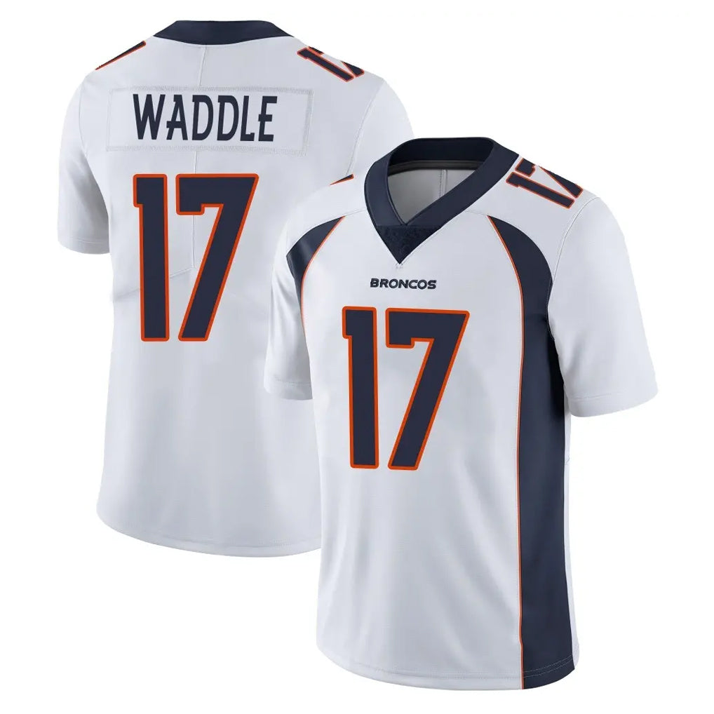 Kooe D.Broncos #17 Jaylen Waddle Player White Vapor Untouchable Limited Home Game Stitched Jerseys
