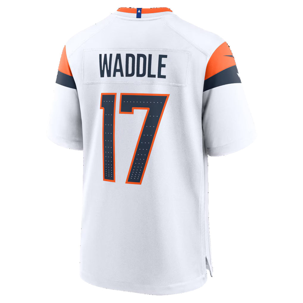 Kooe D.Broncos #17 Jaylen Waddle White Game Stitched Jerseys