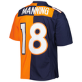 Kooe D.Broncos #18 Peyton Manning Mitchell & Ness NavyOrange 2015 Split Legacy Replica  Stitched Puhic Jersey