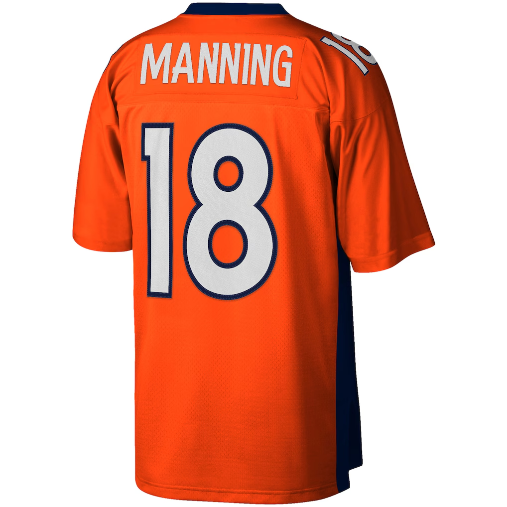 Kooe D.Broncos #18 Peyton Manning Mitchell & Ness Orange Big & Tall 2015 Retired Player Replica Stitched Puhic Jersey